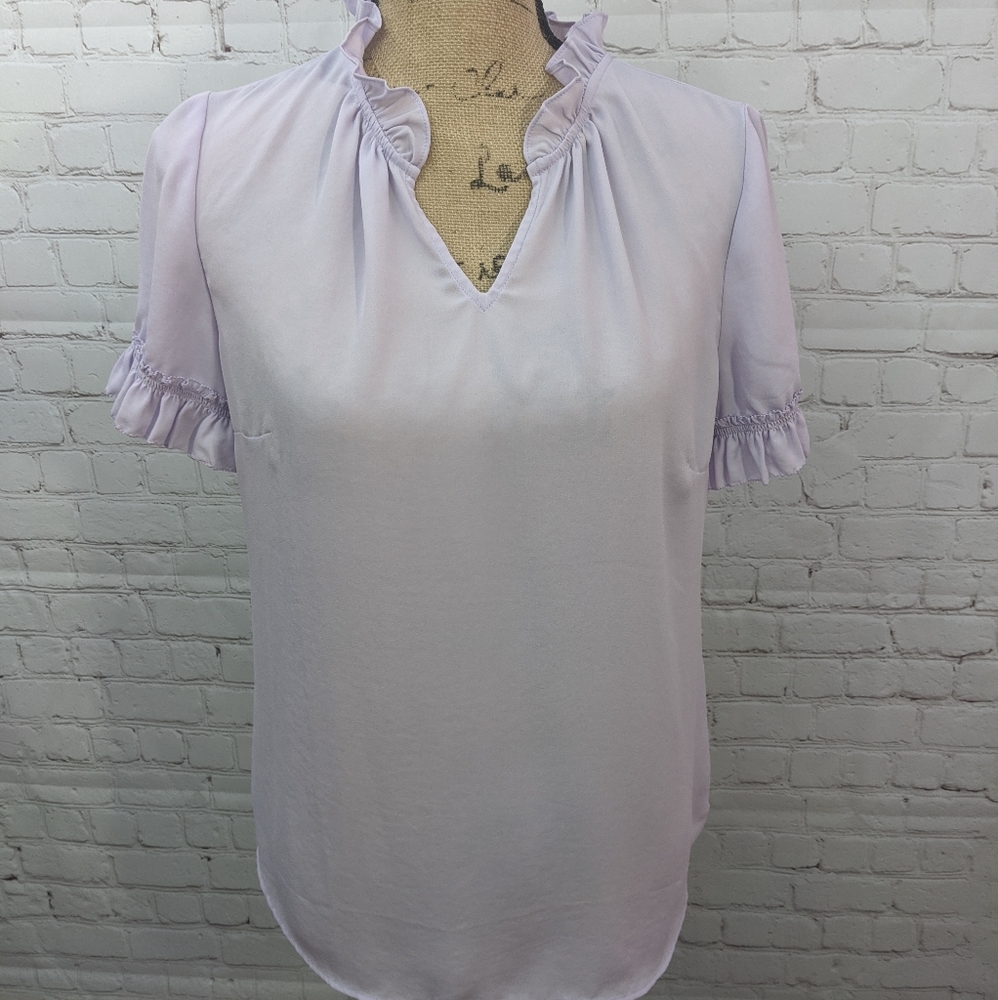 🌸Buy 1 Get 1 Free🌸 Talbots Purple Ruffled Shirt Medium🌸